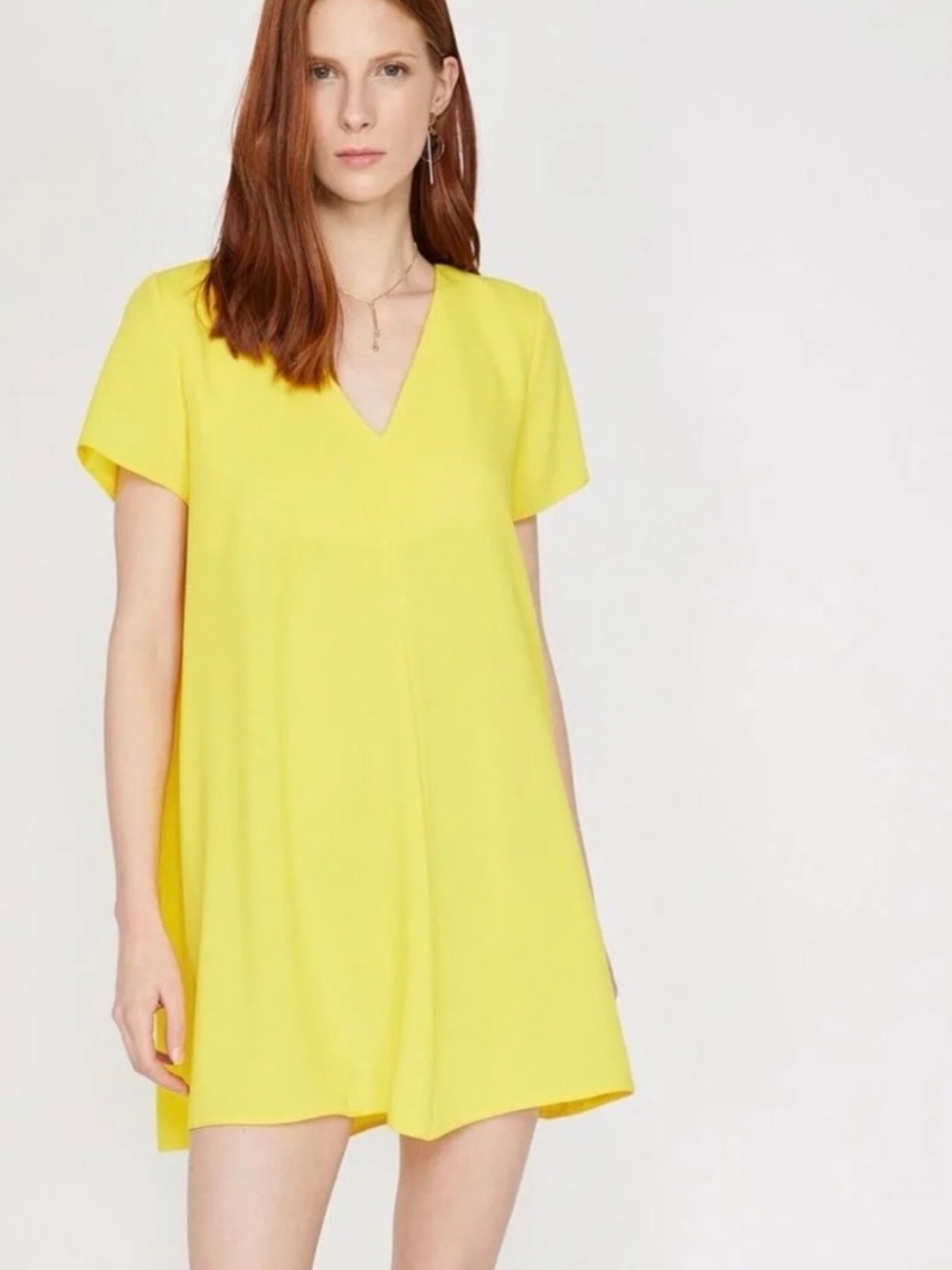 NWT Lulus lemon yellow chiffon swing mini dress - Picture 2 of 7